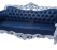 Premium Blue Fabric 3 Seater Sofa with Teak Frame