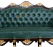 Modern Green Three Seater Sofa with Wood Frame