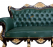 Modern Green Three Seater Sofa with Wood Frame
