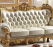 Classic Three Seater Sofa in Gold and White