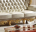 Classic Three Seater Sofa in Gold and White